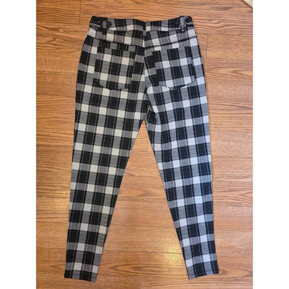 YoungLA Dapper Dress Pants Mens 30x30 Black Plaid Adjustable Waist 614 Tapered - Picture 9 of 16